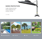 Outsunny 10ft Offset Patio Umbrella, Hanging Cantilever Umbrella, Square Shape - Image 6