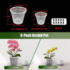8Pcs Orchid Pot, 4 Each of 4.3", 5.5" Orchid Pots - Image 5