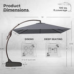 Grand patio Sunbrella 10x10 FT Cantilever Umbrella - Image 4