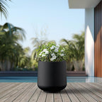 Kante 15.3" Dia Round Concrete Planter, Outdoor Indoor Large Plant Pots - Image 5