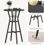 Bar Table, 2-Tier Round High Top Table, Pub Table, Home Bar Counter Height - Image 7