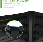 12x2x1FT Galvanized Raised Garden Bed Kit, Vegetable Boxes-Rectangle Metal - Image 5