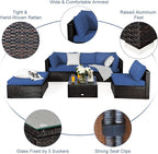 Tangkula 6 Piece Patio Furniture Set, Outdoor Deck Lawn Backyard Durable Steel - Image 9