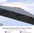 PURPLE LEAF 10 Feet Patio Umbrella Outdoor Cantilever Square Umbrella Aluminum - Image 5