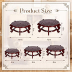 Geetery 2 Pcs 4 to 12 in Wooden Plant Stands Indoor Chinese Oriental Plant Stand - Image 2