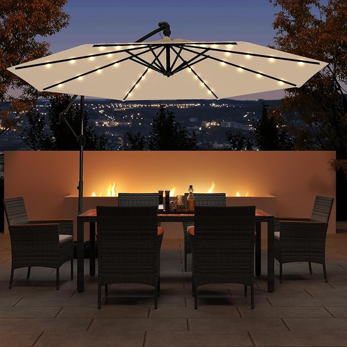 Tangkula 10ft Solar LED Patio Umbrella - Image 2