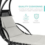 Best Choice Products Outdoor Hanging Curved Steel Chaise Lounge Chair Swing - Image 5