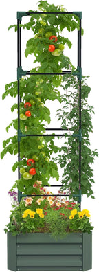 Outsunny Galvanized Raised Garden Bed, 73.5" Tall Outdoor Planter Box by Outsunny