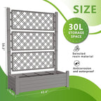 Raised Garden Bed with Trellis for Climbing Plants, 43.43" L x 18.27" W x - Image 2