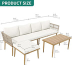 YITAHOME Patio Furniture Set, 6 Pieces Outdoor Rattan Woven Sectional Sofa - Image 3