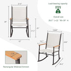 Shintenchi 2 Pcs Outdoor Rocking Chairs Set, Upgraded High Back Patio Rocking - Image 3