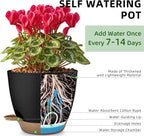 Plant Pots 8/7.5/7/6.5/6 Inch Self Watering Pots, 5 Pack Planters - Image 2
