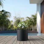 Kante 15.7" Dia Round Concrete Planter, Modern Style Large Cylindrical Plant Pot - Image 5