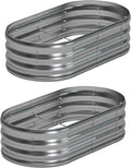 4x2x1ft Galvanized Oval Raised Garden Bed, Outdoor Planter Box Metal Patio Kit by Foxlang