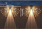 2 Pack Solar Fence Lights Outdoor Wall lihgts Decorations Metal Solar Deck - Image 5