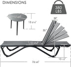 Kozyard Outdoor Chaise Lounge Chair, Full Aluminum Frame, Adjustable Reclining - Image 2