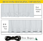 NICETOWN 2 Panels Outdoor Curtains Waterproof Pocket & Back Tab on Top & Bottom - Image 2