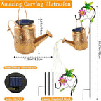 Solar Powered Hummingbird with Flowers Watering Can Lights Waterproof Outdoor - Image 3
