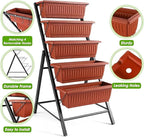 SEJOV 2 Pack Vertical Raised Garden Bed, 5 Tiers Elevated Planter Box - Image 2
