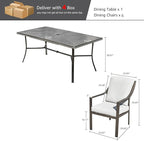 NATURAL EXPRESSIONS 7 Piece Patio Dining Table Outdoor Furniture Set - Image 7