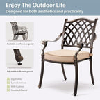 7-Piece Cast Aluminum Patio Furniture, Patio Dining Set - Image 5