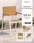 Outdoor Patio Dining Chairs Set of 2, Aluminum & HDPS All-Weather Dining Chairs - Image 2