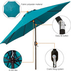 Blissun 9' Outdoor Patio Umbrella, Outdoor Table Umbrella, Yard Umbrella - Image 3