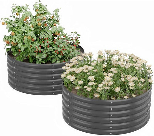 2-Pack 4x1.5ft Galvanized Raised Garden Bed, Outdoor Planter Bed, Metal Planter by Besebay