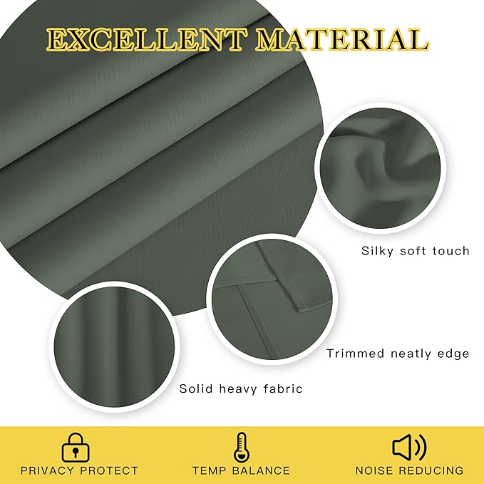 NICETOWN Blackout Curtain for Sliding Glass Door, Grommet Room Divider Curtain - Image 4