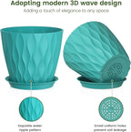 7 inch Plant Pots for Indoor Outdoor Plants, 5 Pack Thick Flower Pots - Image 3