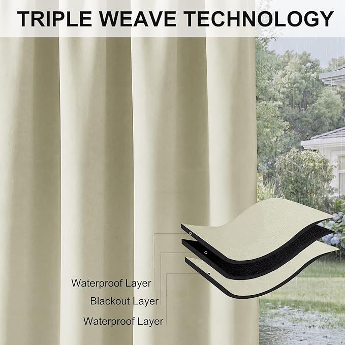 RYB HOME Extra Wide Outdoor Curtains - Image 6