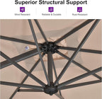 PURPLE LEAF 8 Feet Patio Umbrella Outdoor Cantilever Square Umbrella Aluminum - Image 3