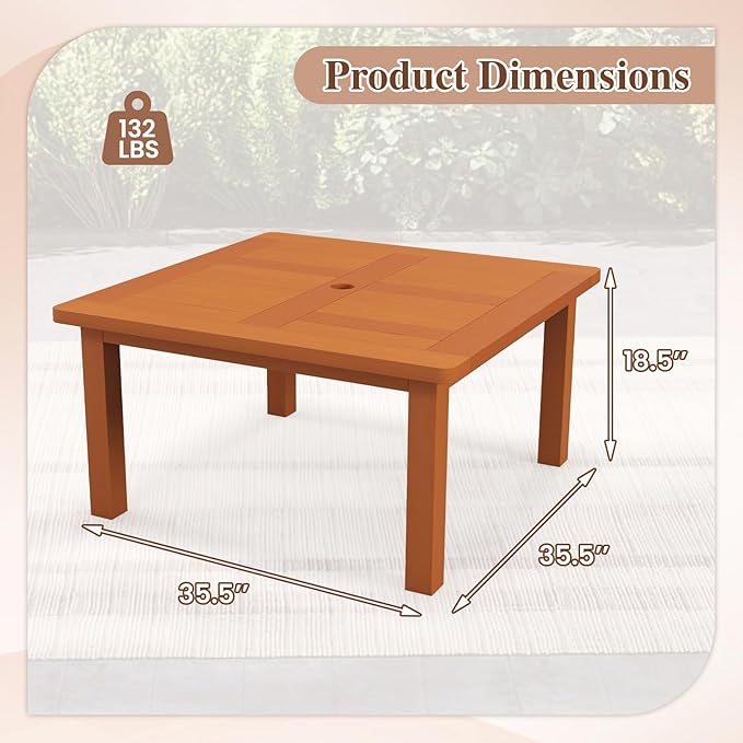 Tangkula Patio Coffee Table - Image 3