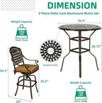 VIVIJASON 5-Piece Patio Swivel Bar Stools Set, All Weather Outdoor Cast - Image 6