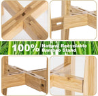OERGKE Adjustable Plant Stand Indoor, Bamboo Mid Century Modern Plants Stands - Image 5