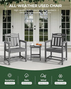 Patio Chairs Set of 2, HDPE Outdoor Dining Chairs - Image 4