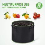 Delxo 10 Pack 15 Gallon Heavy Duty Aeration Fabric Pots Thickened Nonwoven - Image 5