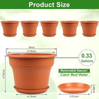 6 Inch Plastic-Flower Pot-for-Indoor Plants, 6 Pack Outdoor Plant Pots - Image 3