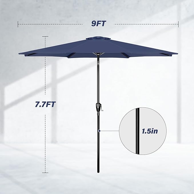 Simple Deluxe 9' Patio Umbrella Outdoor Table Market Yard Umbrella - Image 3
