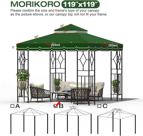 10x10 Canopy Replacement Top Double Tiered Gazebo Cover - Image 2