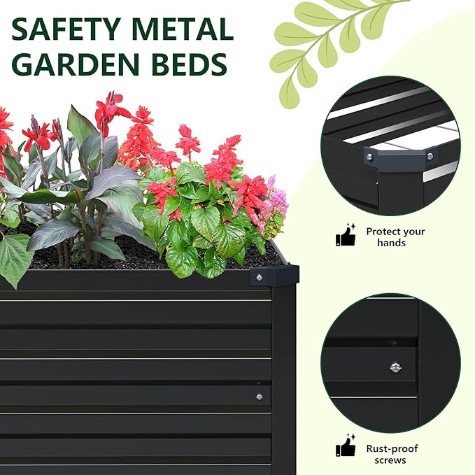Vengarus 2 Pack 12x4x1FT Galvanized Raised Garden Bed Kit, Outdoor Metal - Image 3