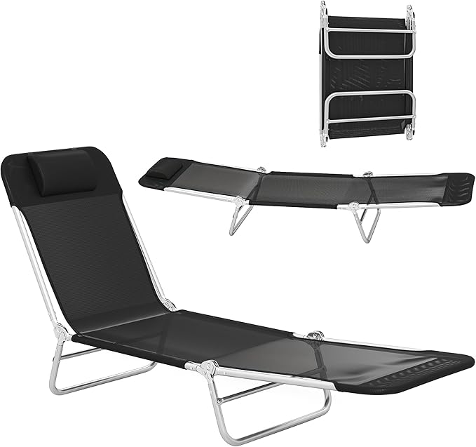 Outsunny Folding Chaise Lounge Chair, Pool Sun Tanning Chair, Outdoor Lounge by Outsunny