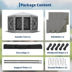 11.5x11.5FT 6-Sided Pop Up Gazebo Tent，One-Push Setup Canopy Tent - Image 9