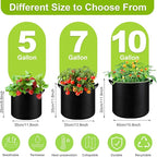6-Pack 5 Gallon Grow Bags - 300G Heavy Duty Aeration Fabric Pots - Image 2