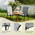 MAMIZO Patio Dining Chairs, Stackable All Weather Teslin Chair, Heavy Duty - Image 5