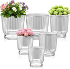 Set of 6 Self Watering Plant Pot 3 Sizes Plastic Double Layer Self Watering by Unknown