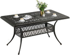 DWVO Cast Aluminum Outdoor Dining Table, Patio Dining Table by DWVO