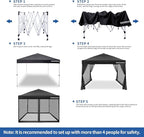 OASISHOME 10'x10' Pop-Up Gazebo Canopy Tent - Image 5