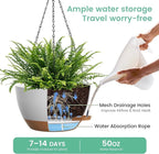 13 Inch 2 Pack Large Self Watering Hanging Planters - Image 3