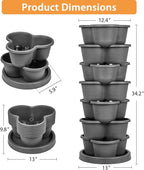 VECELO 7 Tier Vertical Garden Planter, Self Watering Stackable Planters - Image 2